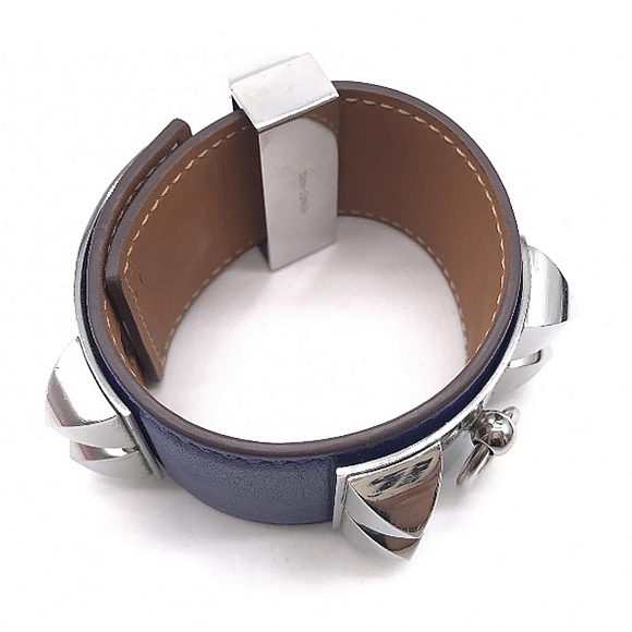 HERMÈS Authentic Collier De Chien 24 Bracelet Discontinued Color: Blue In Box - Picture 6 of 16